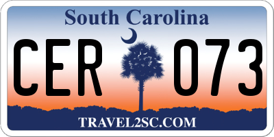 SC license plate CER073
