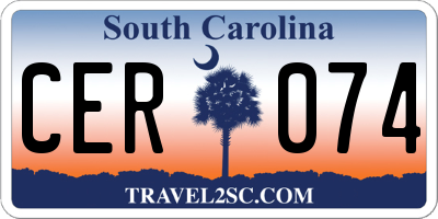 SC license plate CER074
