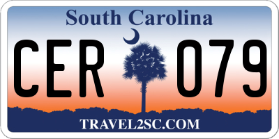 SC license plate CER079