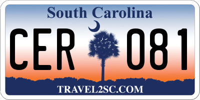 SC license plate CER081