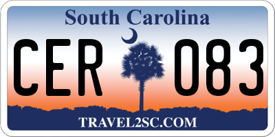 SC license plate CER083