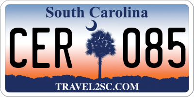SC license plate CER085