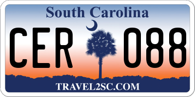 SC license plate CER088