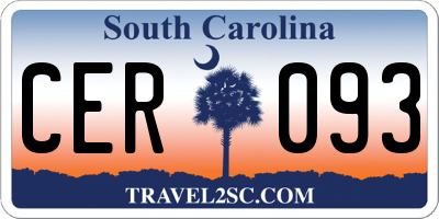 SC license plate CER093