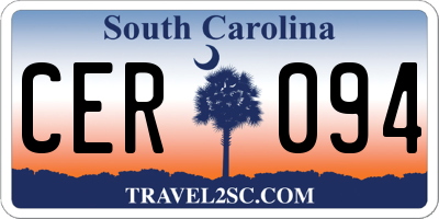 SC license plate CER094