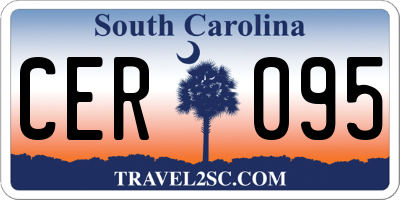 SC license plate CER095