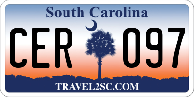SC license plate CER097