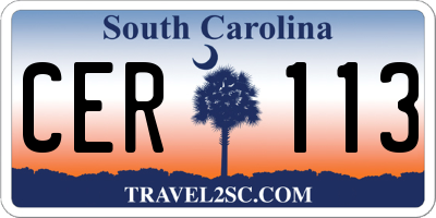 SC license plate CER113
