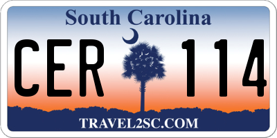 SC license plate CER114