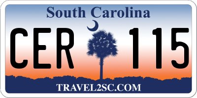 SC license plate CER115
