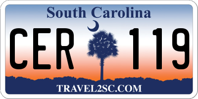 SC license plate CER119