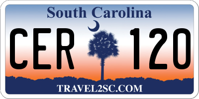 SC license plate CER120