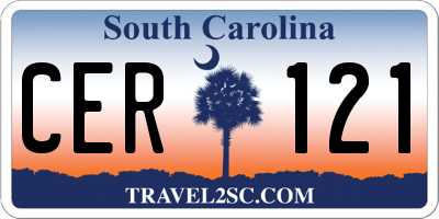 SC license plate CER121