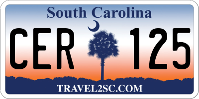 SC license plate CER125