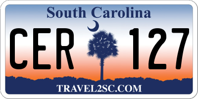 SC license plate CER127