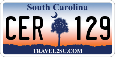 SC license plate CER129