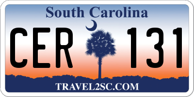 SC license plate CER131