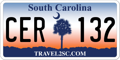SC license plate CER132