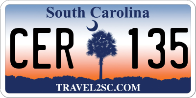 SC license plate CER135