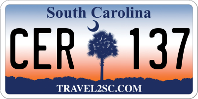 SC license plate CER137