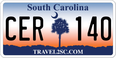 SC license plate CER140