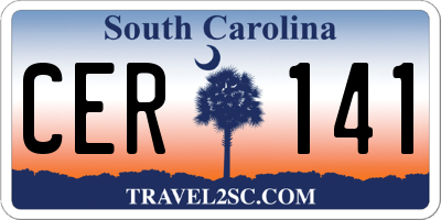 SC license plate CER141