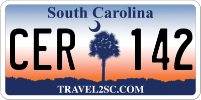 SC license plate CER142