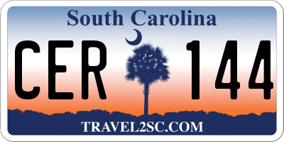 SC license plate CER144