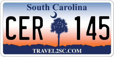 SC license plate CER145