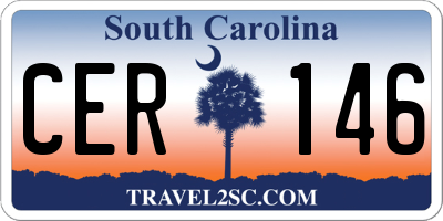 SC license plate CER146