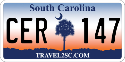 SC license plate CER147