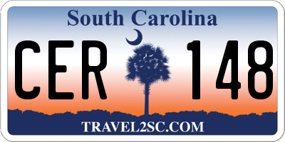 SC license plate CER148
