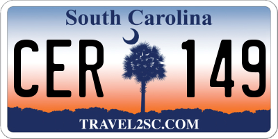 SC license plate CER149