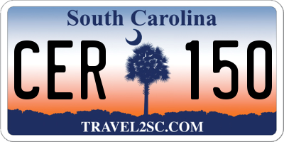 SC license plate CER150
