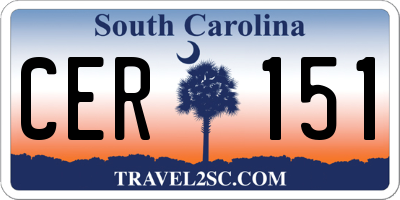 SC license plate CER151