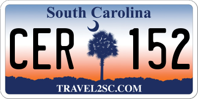 SC license plate CER152