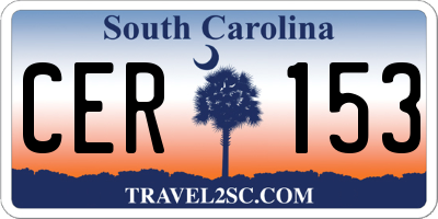 SC license plate CER153