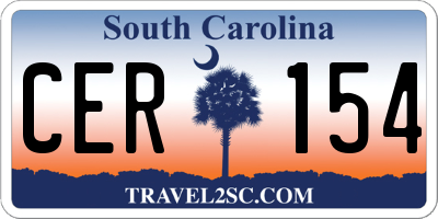 SC license plate CER154