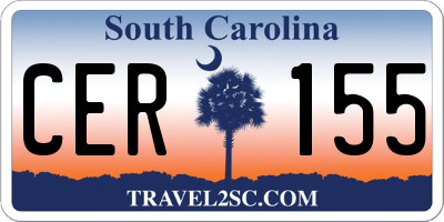 SC license plate CER155