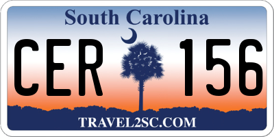 SC license plate CER156