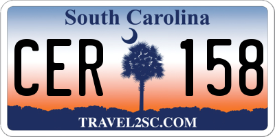 SC license plate CER158