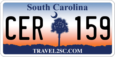 SC license plate CER159