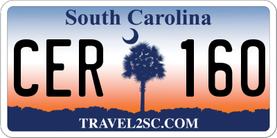SC license plate CER160
