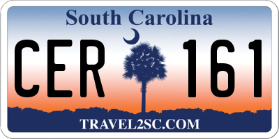 SC license plate CER161