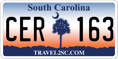 SC license plate CER163
