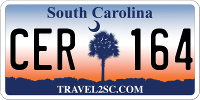 SC license plate CER164