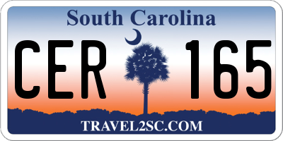 SC license plate CER165