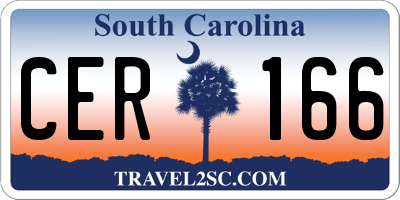 SC license plate CER166