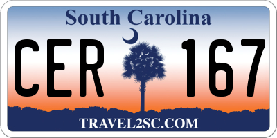 SC license plate CER167