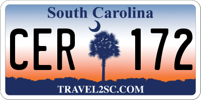 SC license plate CER172